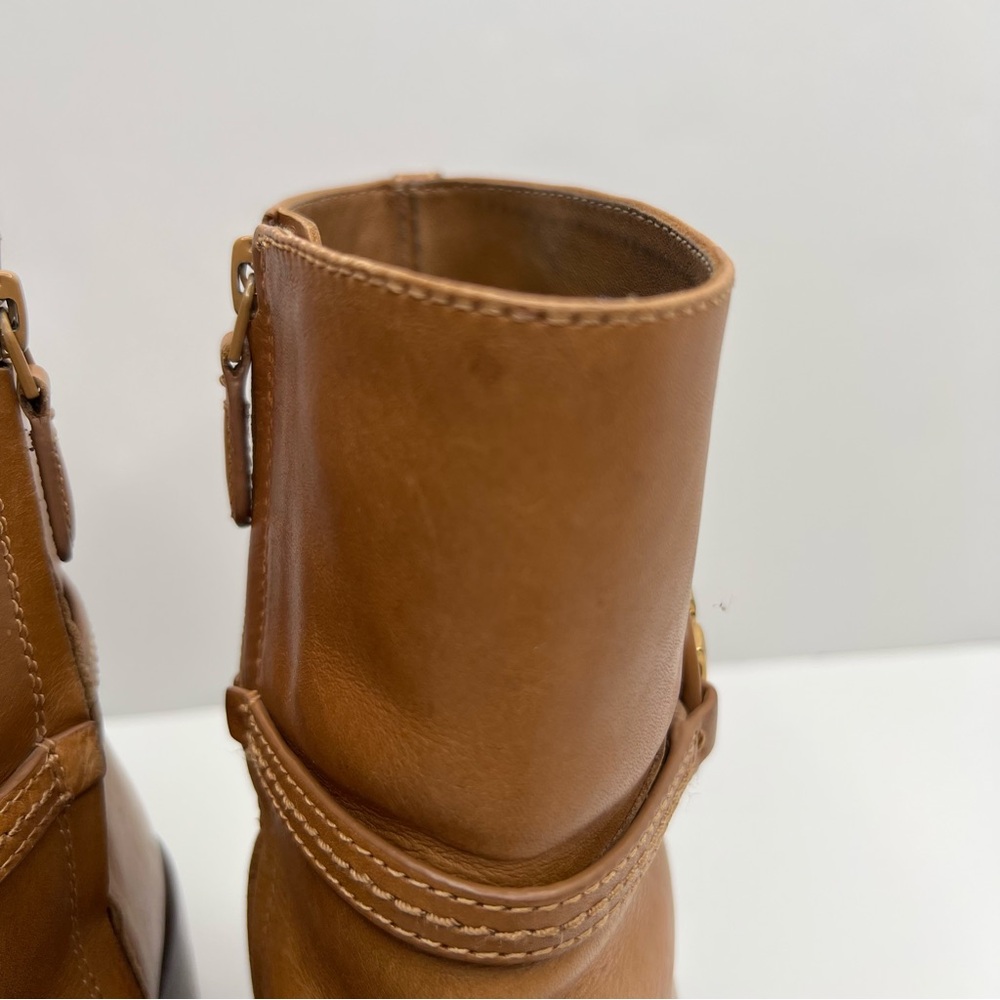 Tory Burch Miller Calf Leather Bootie Boots Brown Size 8.5 - Picture 7 of 16